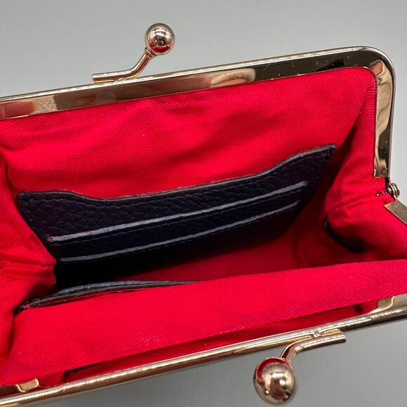 Dooney & Bourke Blue Pebble Grain Large Frame Kisslock Wallet Purse - Picture 3 of 7